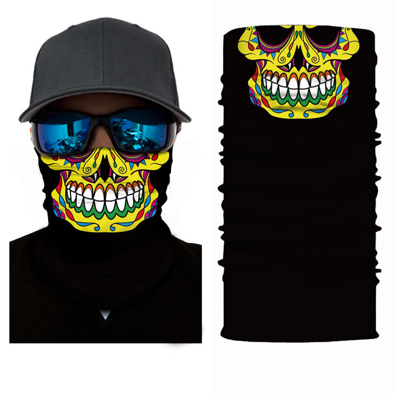 Bandana Skull Mexico Jaune