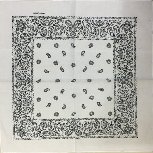 Bandana Luxe avec Motif Cachemire Blanc