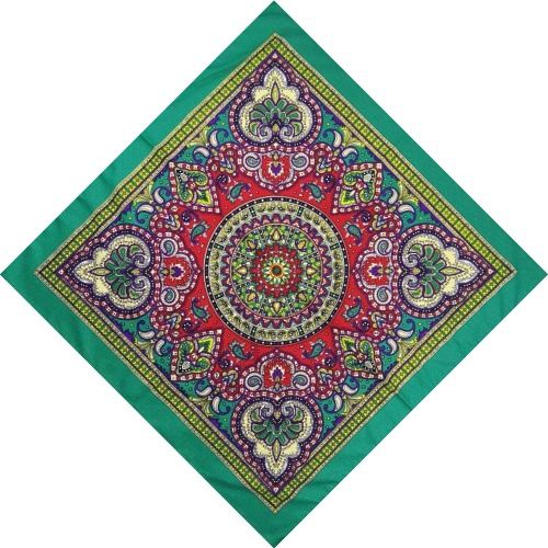 Bandana Indien Vert aux Motifs Élégants