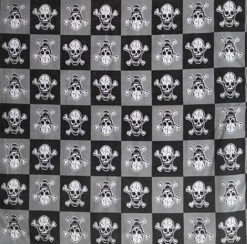 Bandana Échiquier Tête de Mort - Style Urban Skull