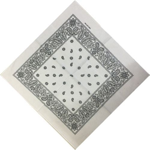 Bandana Luxe avec Motif Cachemire Blanc