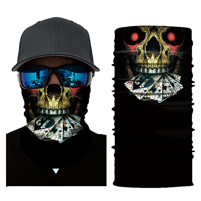 Bandana Poker Skull Head