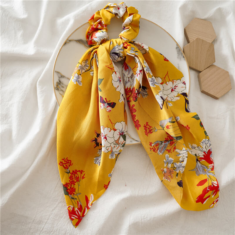 Chouchou Foulard Jaune - Élégance Assurée
